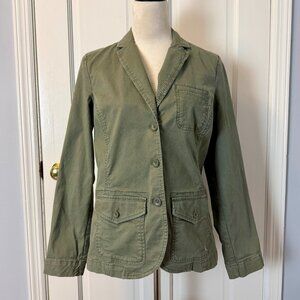 Eddie Bauer Women’s Cotton Olive Green Military Style Jacket Size 8